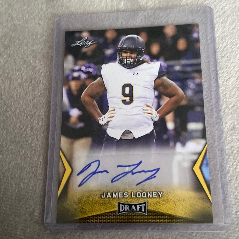James Looney Autographed College Rookie Draft Football Card